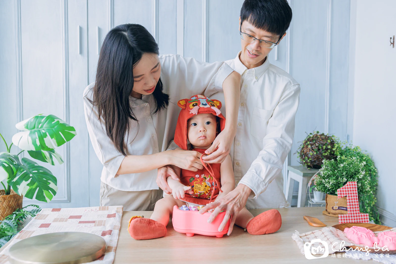 澄澄的台中小家庭抓周拍攝現場