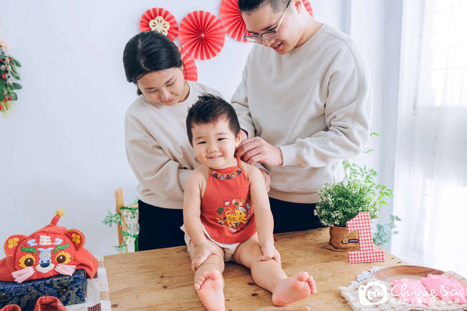 Teddy的台中小家庭抓周拍攝現場
