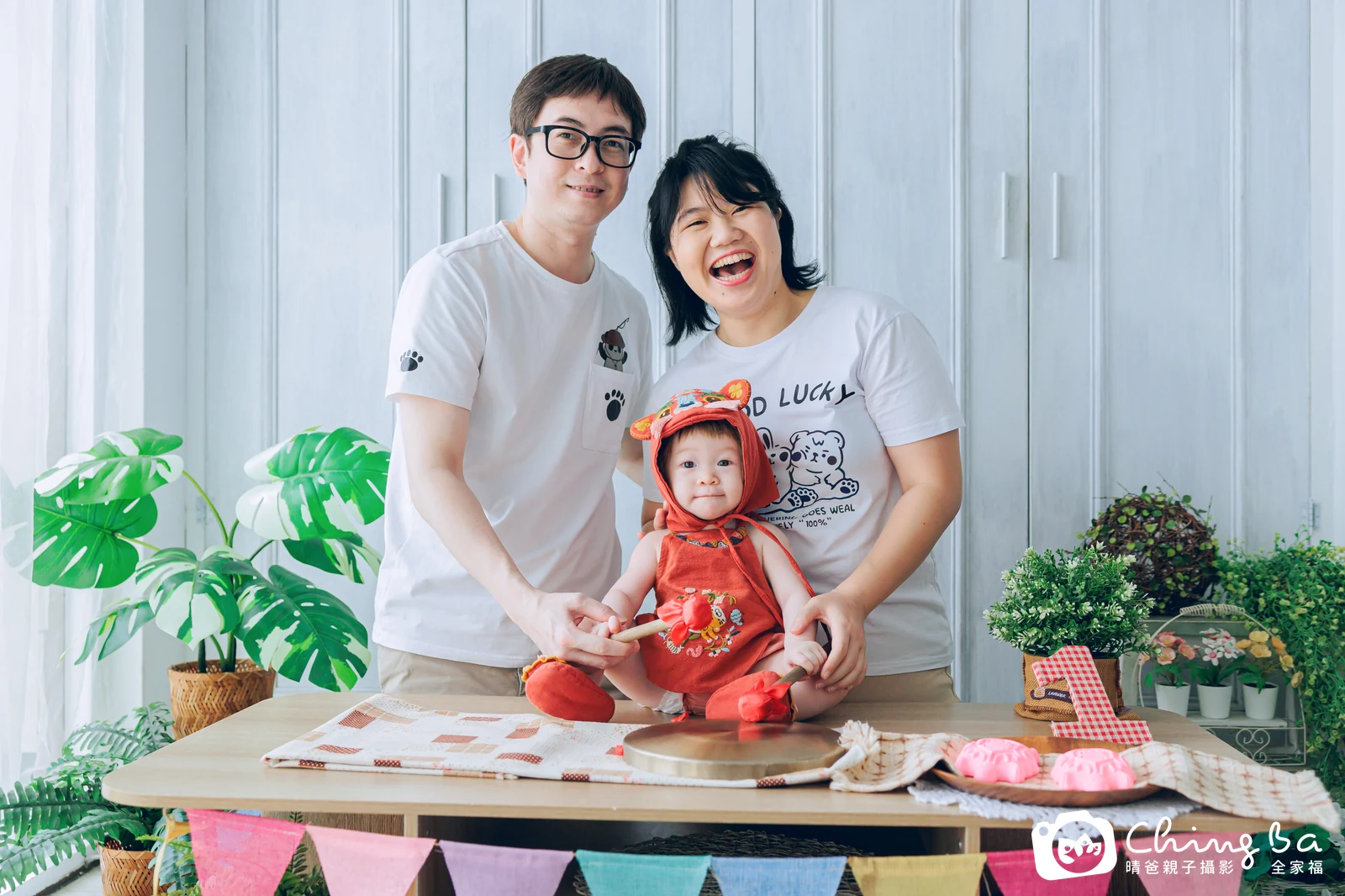 小臻的台中小家庭抓周拍攝現場