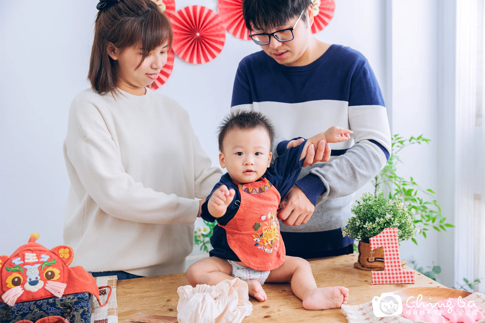 小淏淏的台中小家庭抓周拍攝現場