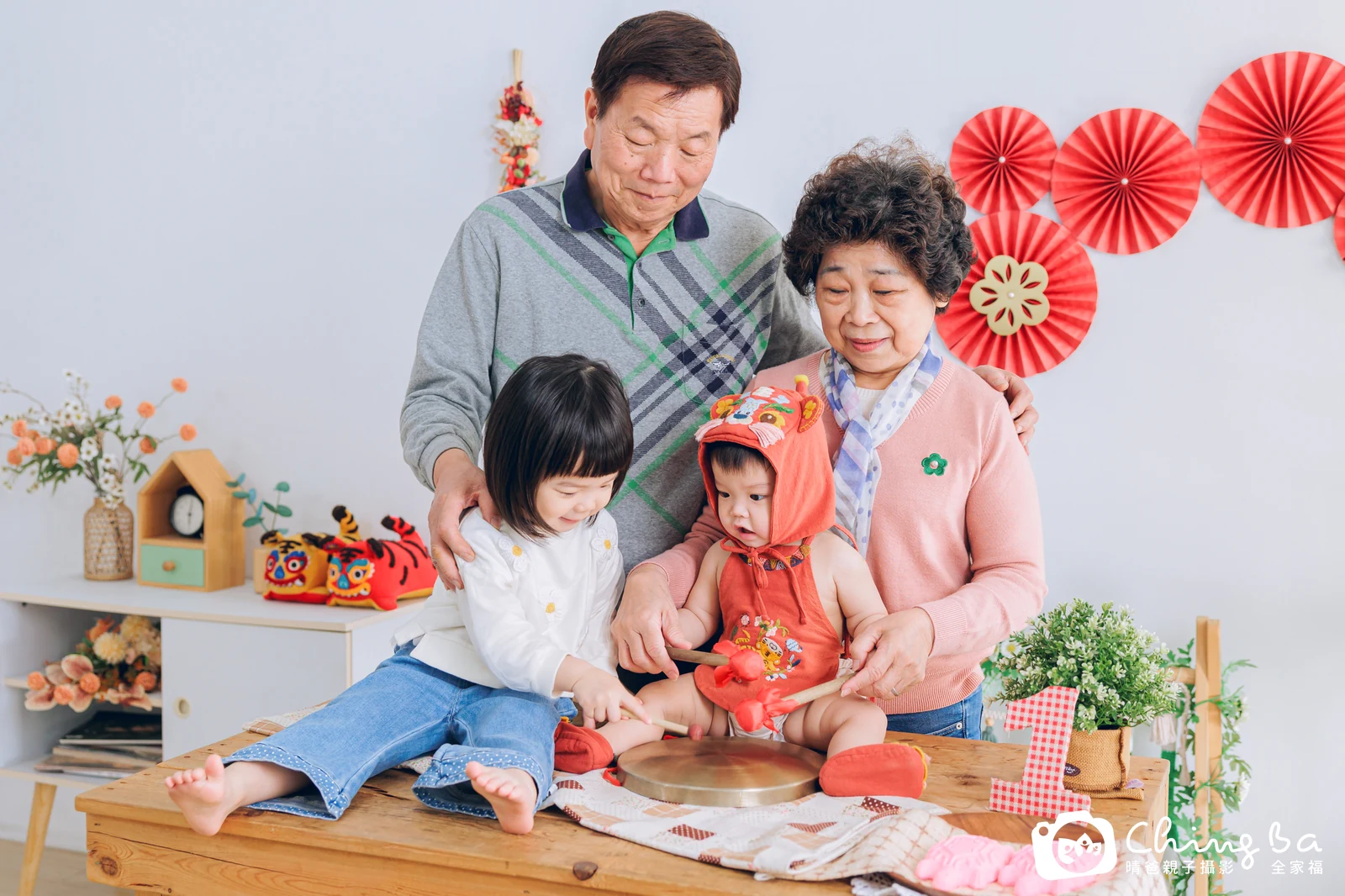 嵐的台中小家庭抓周拍攝現場